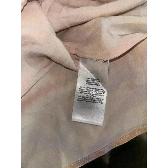 NEW Polo Ralph Lauren Rily 100% Silk Tie Collar Maxi Dress Peach Dye Size 2 - Picture 8 of 8